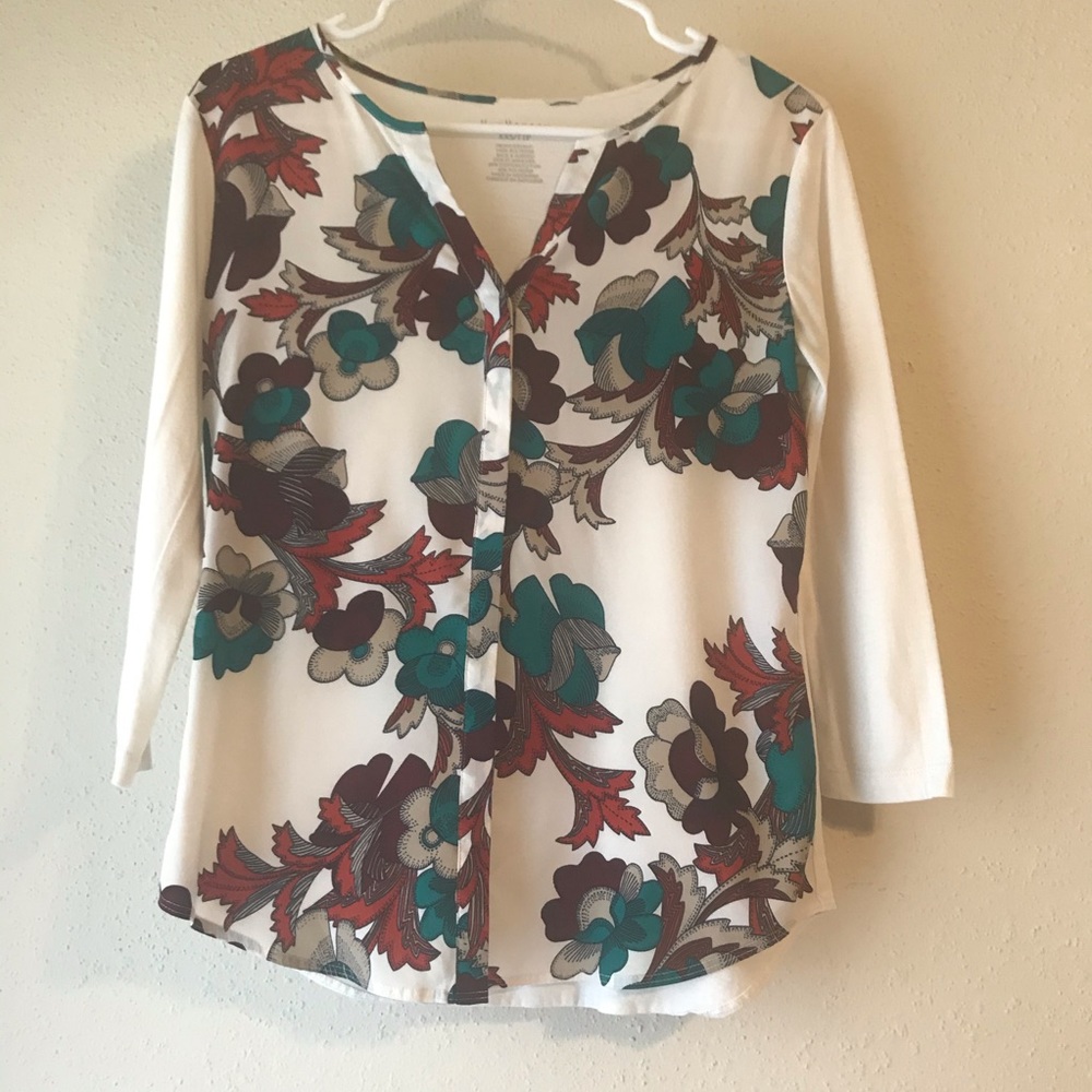 Van Heusen Floral Split Neck Top